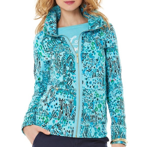 Lilly Pulitzer Tops - LILLY PULITZER Leona Zip Sweatshirt Everglades K24